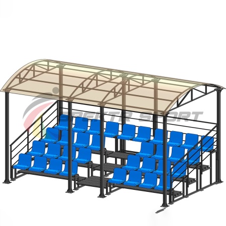 Купить Трибуна для зрителей 4 ряда на 34 места с навесом и перилами в Снежногорске 