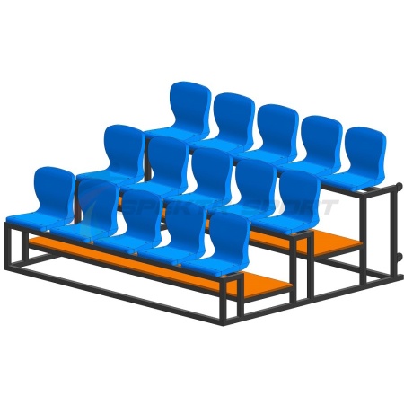 Купить Трибуна мобильная 3 ряда сиденья пластиковые на 15 мест в Снежногорске 